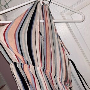 Forever 21 Strapless Striped Jumpsuit